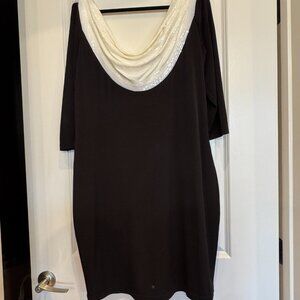 Calvin Klein sequin dress - 16W - black and white